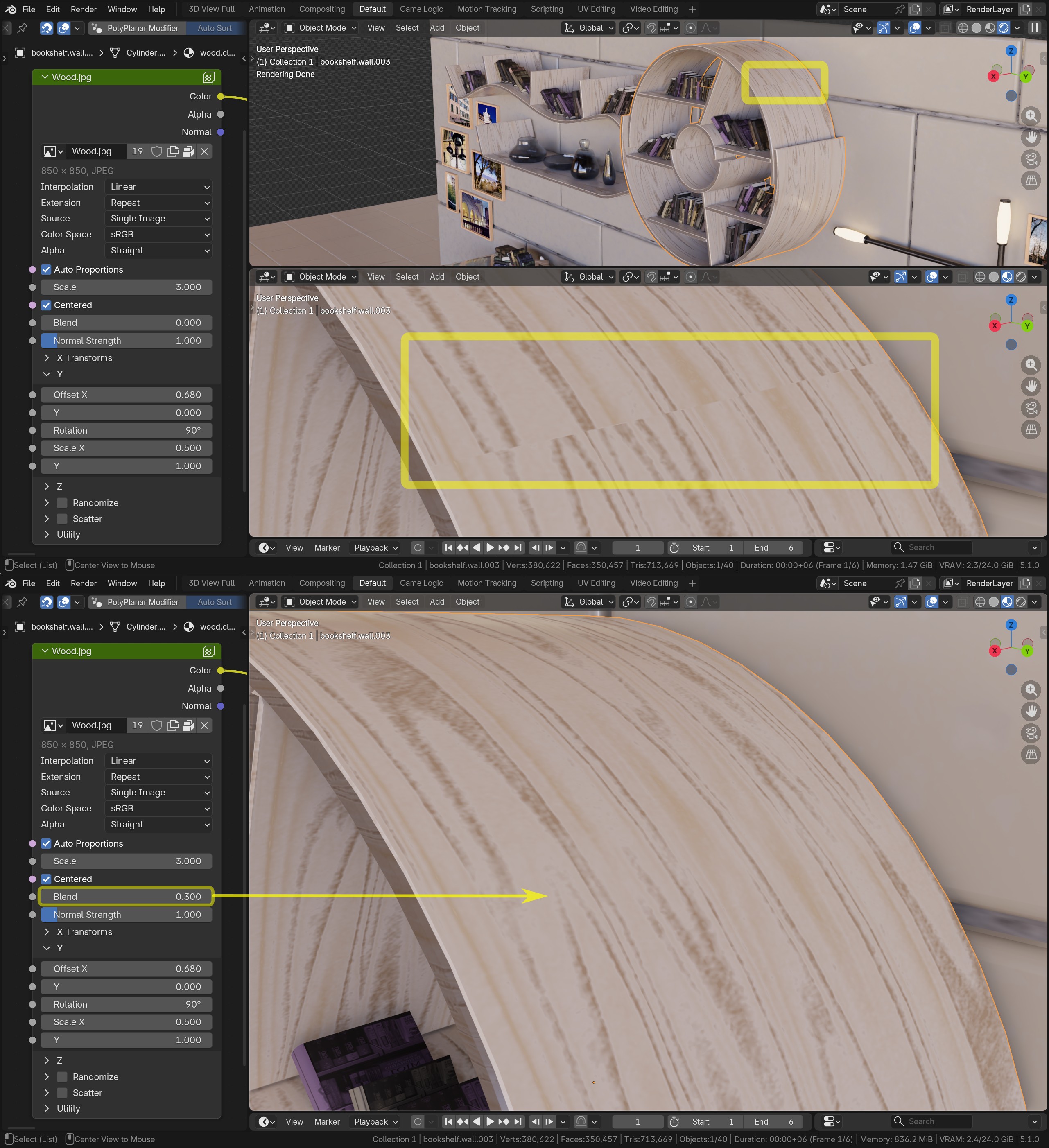 Blend parameter