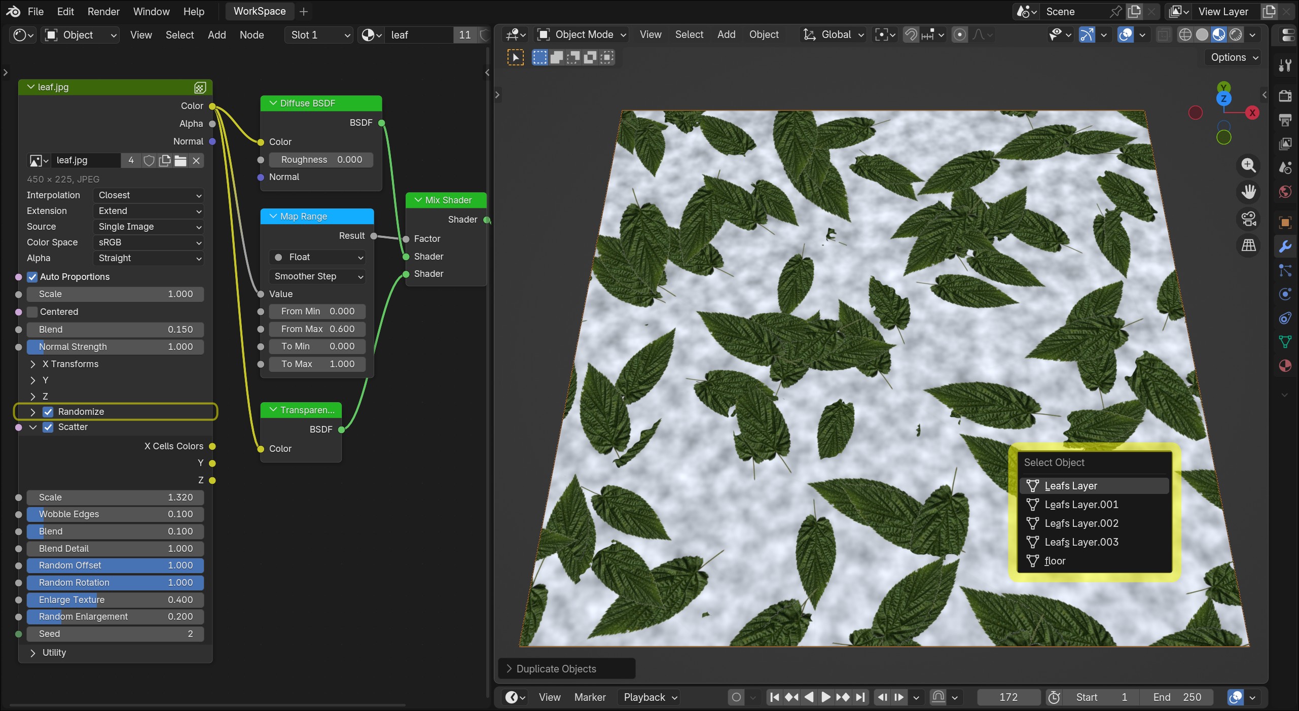 Scatter randomize result